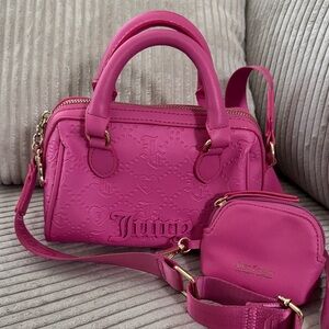 Juicy Couture Fuchsia Satchel and Pouch Set